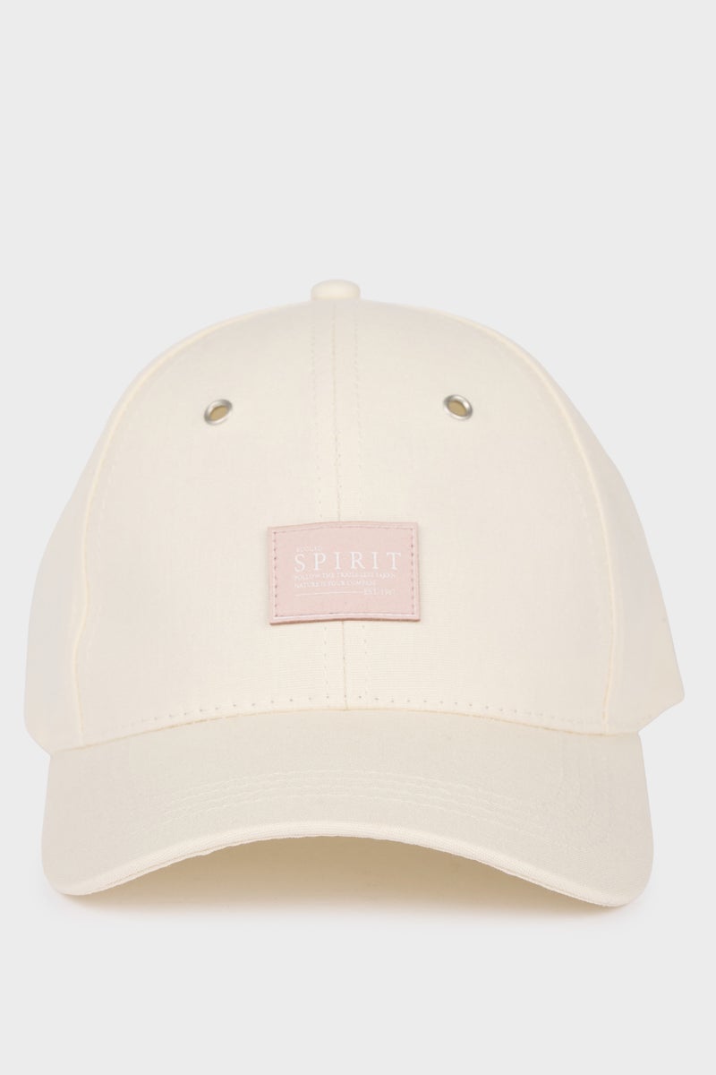 DeFacto White Woman Man Cotton Label Print Cap Casual - Image 5